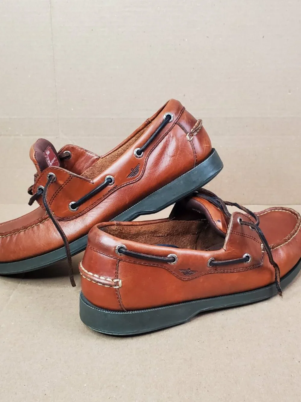 Dockers Castaway Men's Brown Leather Lace-Up Boat Shoes Comfort Casual Size 10M